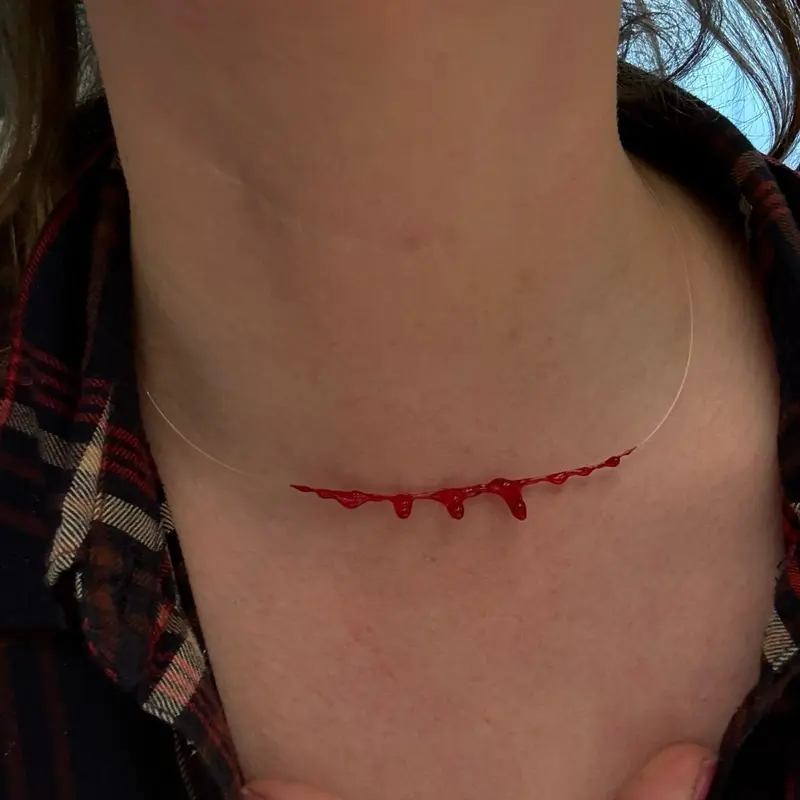 Blood Drip Necklace - Organic Red Drip Design Accessory