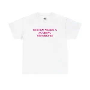 Kitten Needs A Cig Shirt - Unisex Cotton Tee, Funny Shirt, Cat Shirt