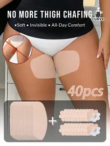 40 Pieces/ Set Disposable Non Woven Thigh Friction Pads, Anti Chafing Thigh Protectors, Soft Breathable, Sweat Proof, Ultra Thin, Outdoor Use
