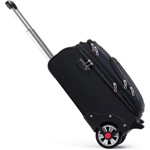 Laduga Softside Expandable Luggage with Large Steel Wheels Carry- Luggage Suicase (Black, 21-Inch)