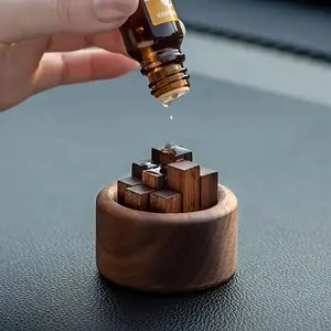 Elegant Wooden Aromatherapy Diffuser, Streamlined Design for Car & Bedroom, Car Interior Diffusers, No Burn, Perfect Gift Choice, Enhance Air Quality, Home Freshness