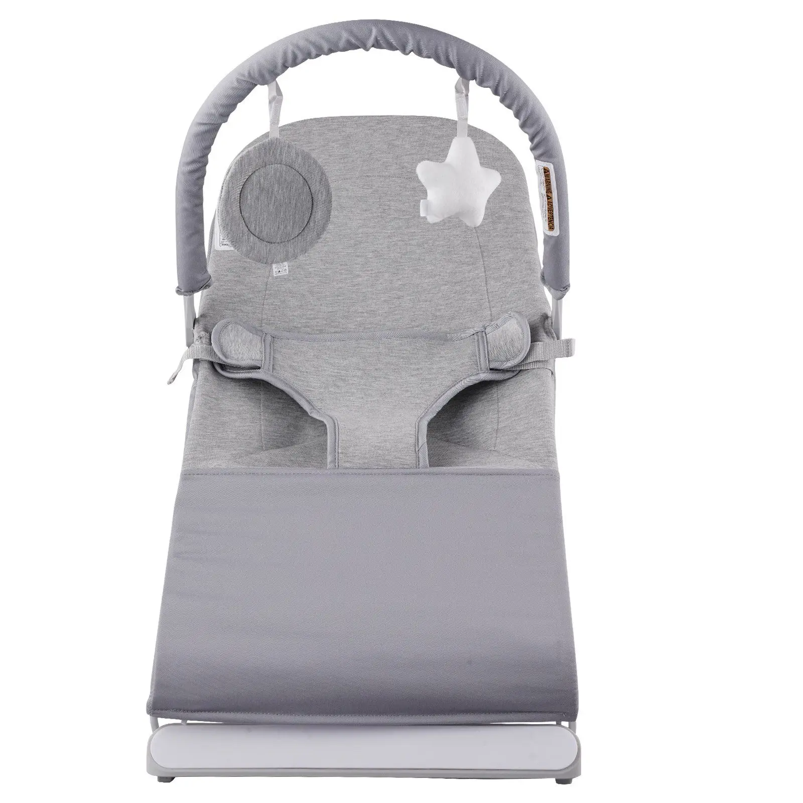 VEVOR Foldable Baby Bouncer Seat Chair - Unisex Breathable Baby Furniture, Adjustable Secure Infant Rocker with Toy Bar for 0-9 Months Infants