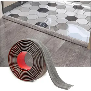 Self Adhesive Vinyl Floor Transition Strip, Laminate Floor Strip Floor Flat Divider Strip for Joining Floor Gaps,Carpet Threshold, Floor Tiles(4 FT, 1.57in, Gray)