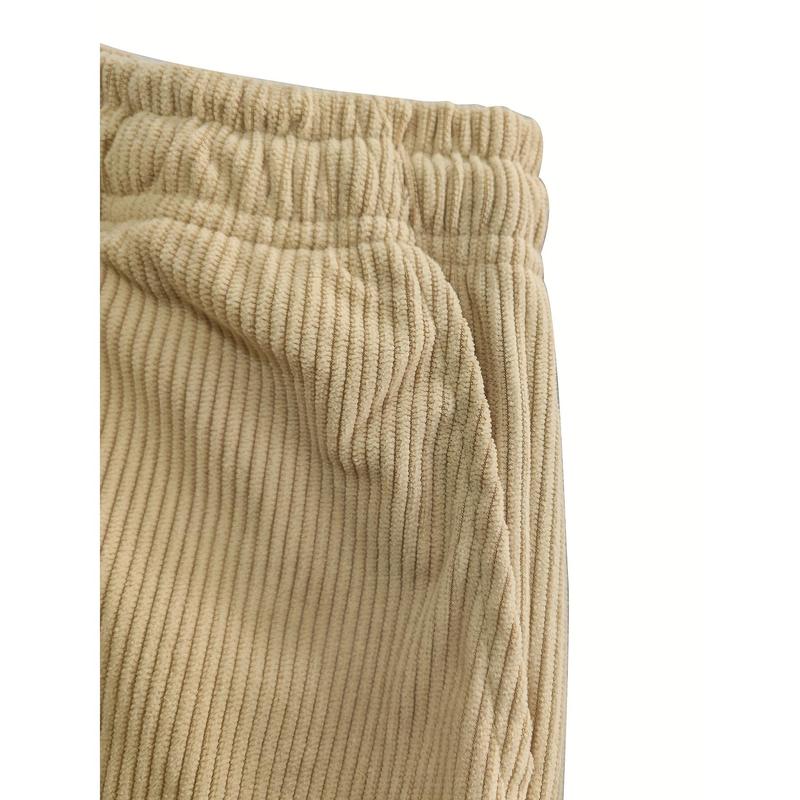 Men's 3-Pack Everyday Corduroy Joggers - Couples Matching Design, Elastic Drawstring Waist Pockets Straight-Leg Pants