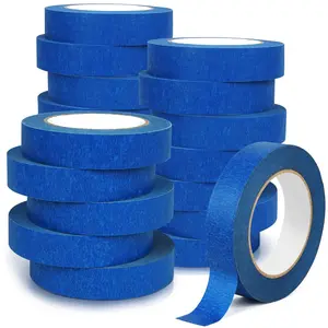 Painters Tape Blue 20 Rolls x 1 Inch x 55 Yards, Multi-Surface Masking Tape Bulk Protects Surfaces No  Easy Removal,  Tape for Walls Painting Automotive Crafts DIY Labeling Indoor Outdoor