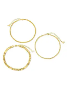 Adalina Three Chain Anklet Set