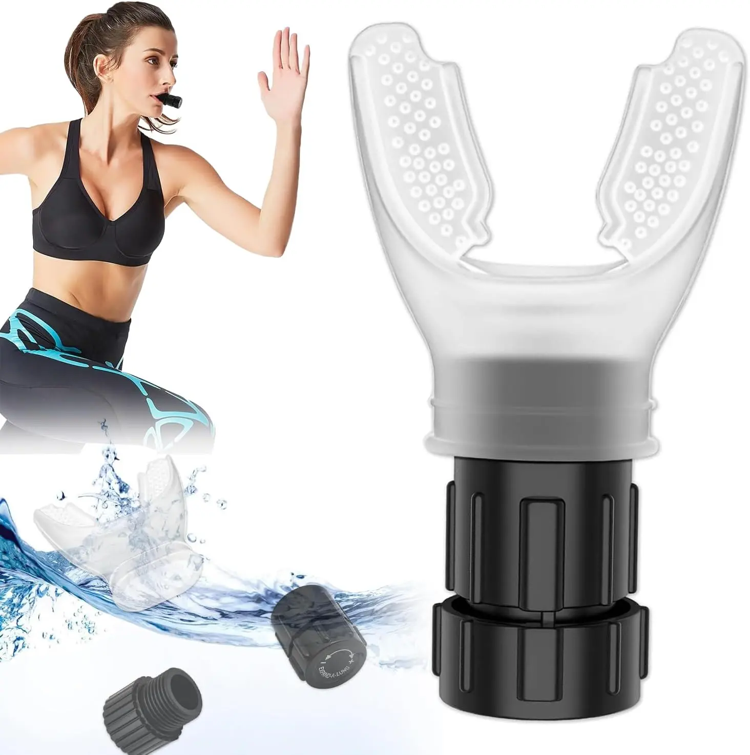 Portable exercise trainer,Resistance trainer with Resistance Adjustable,Enhancement of sports endurance,Easy to Clean and Use, White