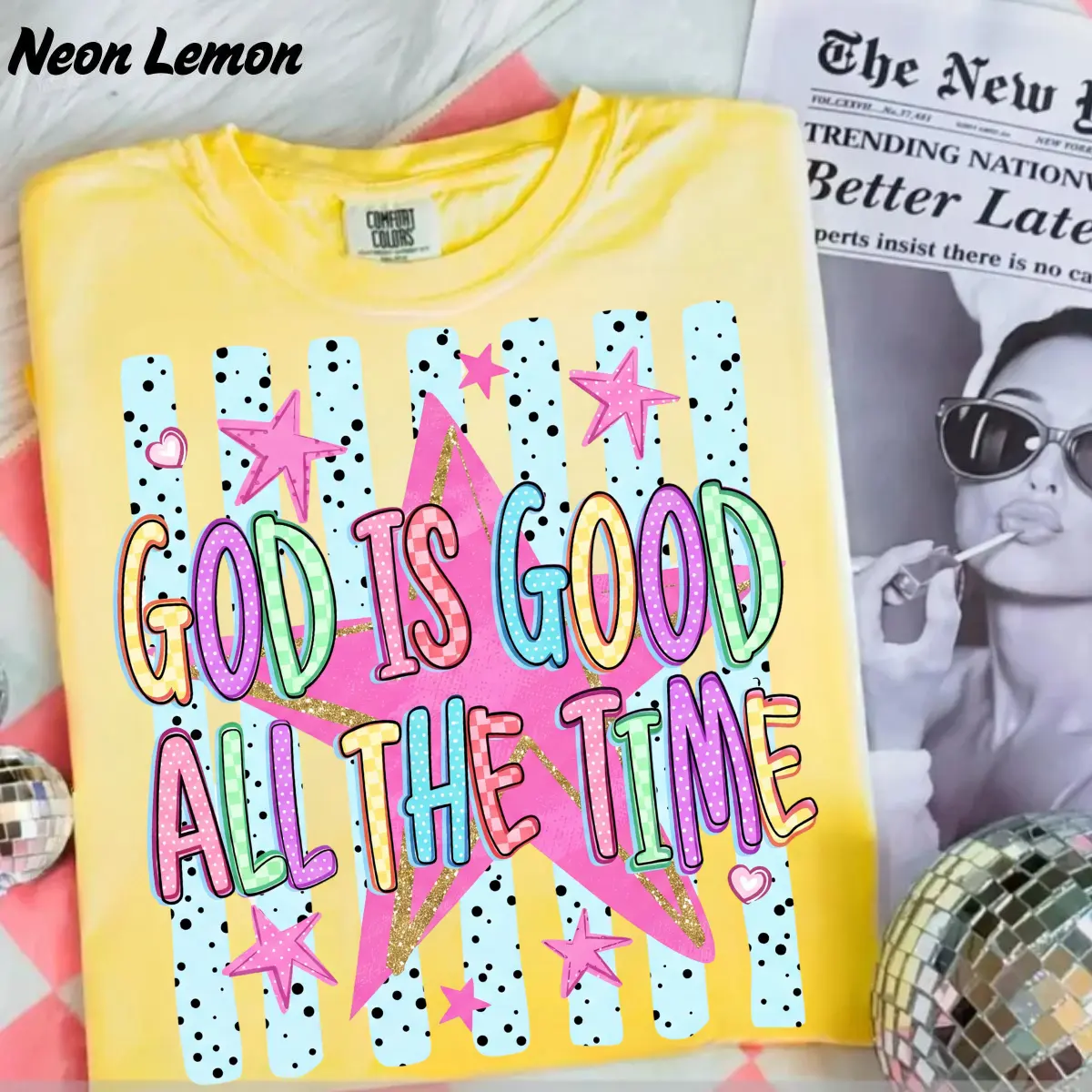 Comfort Colors God Is Good Shirt, Preppy Christian Graphic Tee, Striped Faith T-Shirt, Inspirational Religious Top, Christian Gift For Her