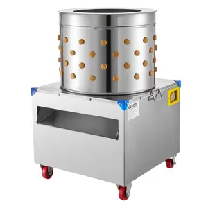 VEVOR Electric Stainless Steel Feather Remover, 19.7in Round Drum Chicken Plucker Machine, 2HP 275RPM Model with 106 Soft Fingers, Transport Wheels, Processes 2-4 Chicks at Once, Feather Removal