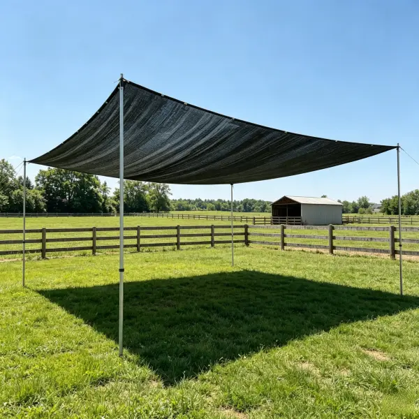 10×13 ft Rectangular Black Outdoor UV-Resistant HDPE Mesh Sunshade Canopy - Fixed Size, Flat Shape, 4 Fixed Points, Foldable, Reinforced Rivets, Breathable Home Supplies Rain Cloth (Non-Waterproof, Metal Rings Included, Sun Protection Only)