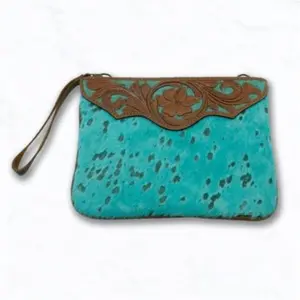 Genuine Leather Cowhide Clutch Purse