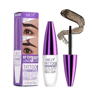 3-piece QICIY easy-to-remove eyebrow gel set, creating thicker and clearer eyebrows, brown, waterproof, anti-smudging, easy to peel off eyebrow gel, special makeup tool for eyes, suitable for women with all skin types