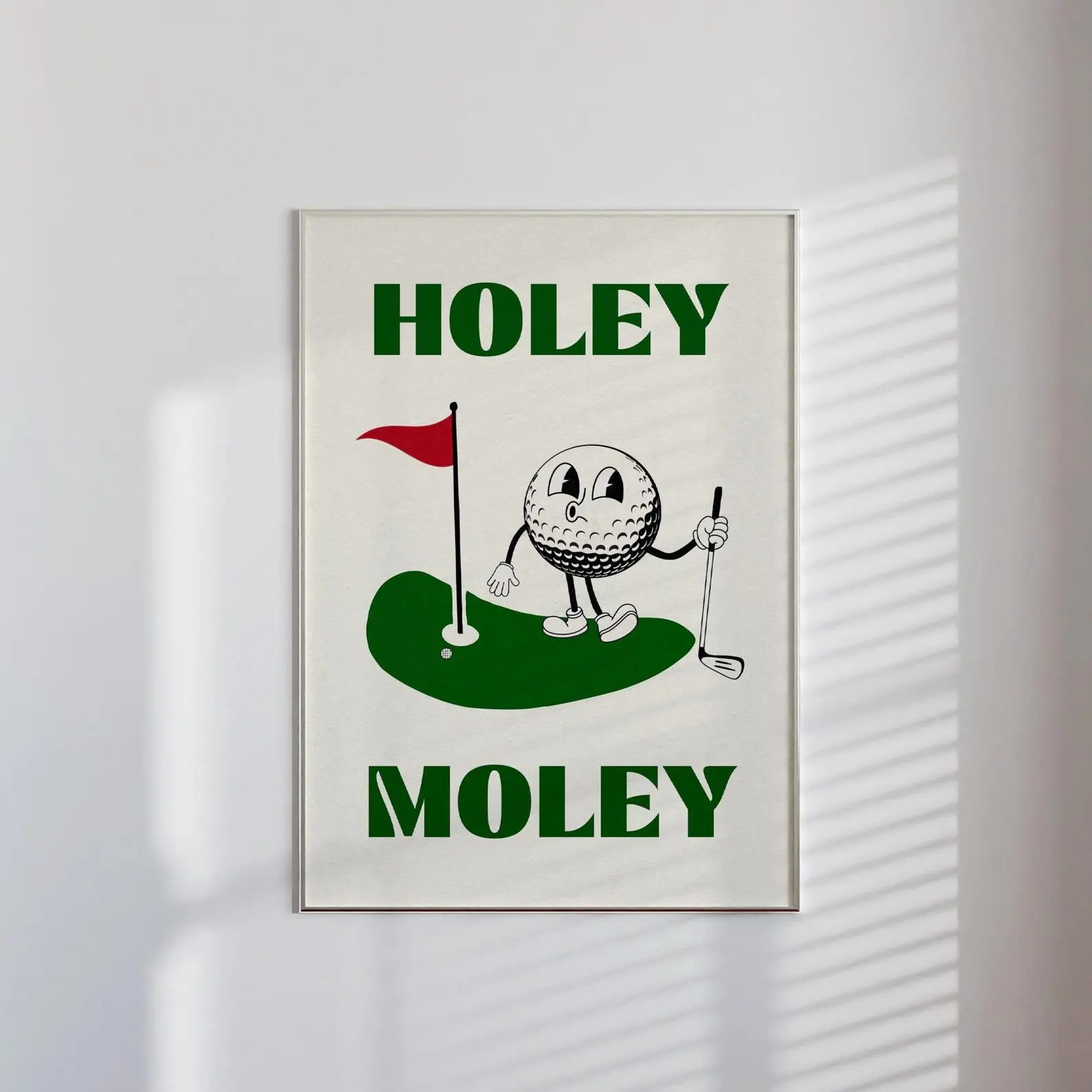 Retro Golf Cartoon Poster, 70s Cartoon Poster, Golf Cartoon Print