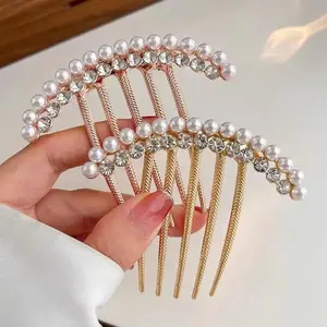 Rhinestone Decorated Hair Insert Comb, Elegant Hair Side Comb for Women, Heatless Styling Tools for Women & Girls Daily Use, Bling Hair