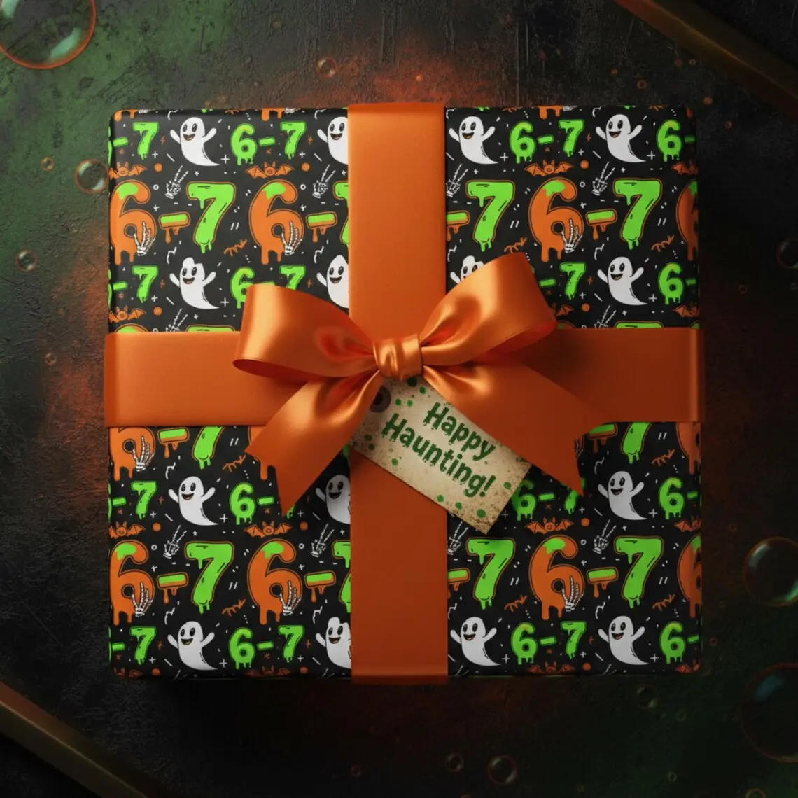 6-7 TikTok Trend Halloween Wrapping Paper, Spooky Fun Gift Wrap