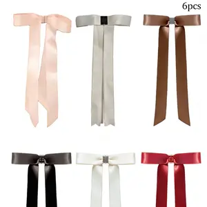6pcs magnetic satin bow hair clips pearl clips speed clips premium hair accessory magnets