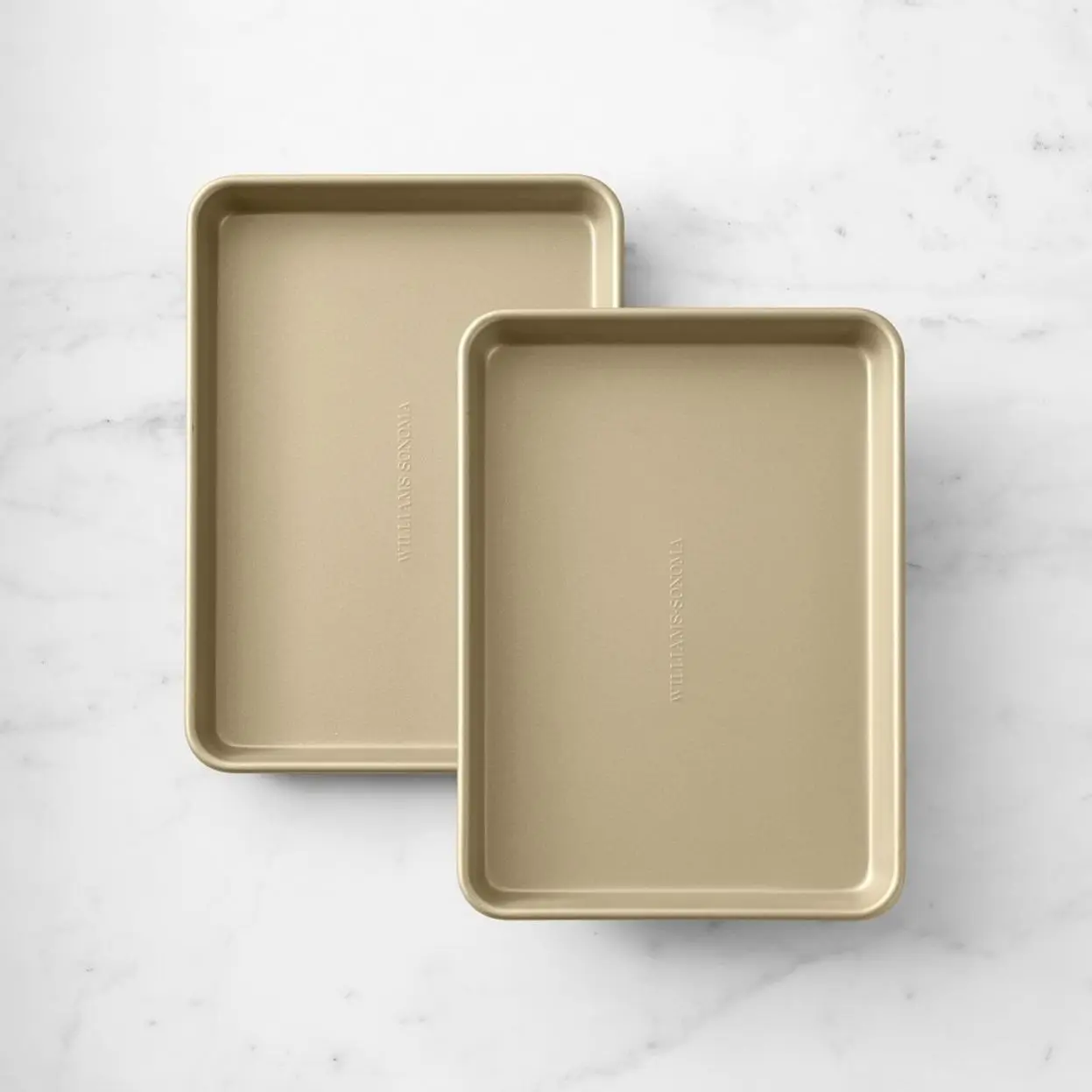 Williams Sonoma Goldtouch Pro Nonstick Quarter Sheet Baking Trays, 2-Piece Oven-Safe Aluminized Steel Bakeware Pans Set, Rectangular