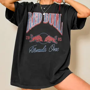 Comfort Colors Red Bull Racing Retro F1 Vintage T-Shirt, Red Bull Team Shirt, Fashion Cotton, Crewneck For Men, For Women, Menswear Cotton Fabric