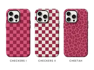 Maroon iPhone Case, Red Floral, Polka Dots, Spots, Wavy Checkers, Swirls, Solid Leopard, for 12 13 14 15 16 Pro Max Plus mini (NO MAGSAFE )