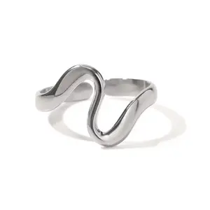 Abstract Wave Ring - Stainless Steel