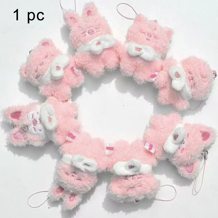 New Mini Doll with Scarf, Animal Plush Keychain, Cute Bag Decor, Adorable Miniature Doll, Perfect for Accessories, Keychain Kawaii