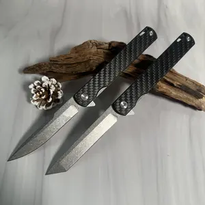 EDC Foldable Pocket Knife with D2 Steel Blade and G10 Handle Featuring Rapid Deployment System