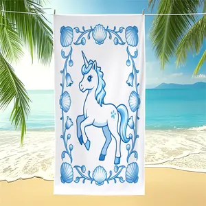 Cute Sweet Rococo Style Beach Towel, Absorbent & Quick Dry, Breathable & Comfortable, Durable & Wear Resistant, Suitable for Women & Men, Perfect for Swimming Camping Surfing, Ideal Gift for Girls