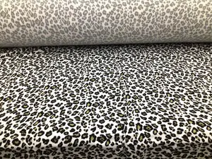 Double Brushed DTY Spandex Stretch Apparel Fabric Taupe Black White Cheetah L213