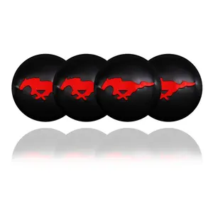 Ford Mustang Wheel Center Cap Decal, Waterproof Scratch-Resistant Car Logo Sticker, Personalized Vehicle Exterior Decoration Accessory, Automobile Decals