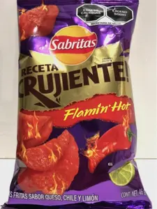Receta Crujiente Flaming Hot Snack Spicy Crunchy Flavor