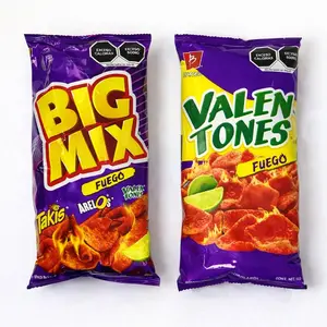 5 - PK BARCEL BIG MIX FUEGO 80 GRAMS OR BARCEL VALENTONES FUEGO 60 GRAMS PER BAG - Snack Mexican Chips - Variety of Flavors, Convenient 5-Pack, Crispy & Crunchy - PRODUCT OF MEXICO
