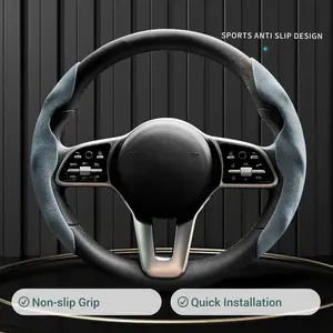 Premium Napa Grain Steering Wheel Cover | 15" Exact Round (O-Shape) Fit | Anti-Slip & Breathable | Fits Toyota, Honda, Chevy | Men's Car Accessories Gift