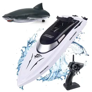 2.4G Remote Control Shark Boat Toy, Rechargeable Electric Remote Control Boat Toy, Summer Water Toy for Pool & Lake, Birthday Gift