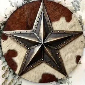 Vintage Western Cowboy Star Metal Sign – Durable Indoor/Outdoor Hanging, Perfect for Adding Charm to Western-Style Home Decor, Vintage Plaque Decor