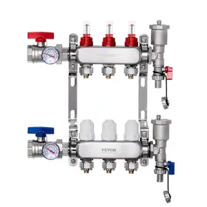 VEVOR 7-Branch Radiant Heat Manifold, 1/2 PEX Tubing Manifold, Stainless Steel PEX Manifold for Hydronic Radiant Floor Heating, Radiant Heat PEX Manifold Kit with 1/2 Adapters IncludedVEVOR Super Brand Day