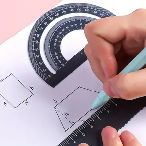 Aluminum Alloy Ruler Set Wholesale, Metal Ruler 4-Piece Set, Multi-Functional Triangle Ruler Protractor, Learning Stationery