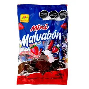 Mini Malvabon - Chocolate Coated Marshmallow & Strawberry Jelly 30 Pieces Bag Sweet Dessert Treats