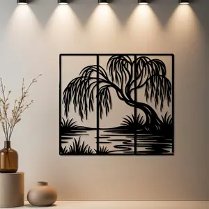 Housewarming Gift, 1pc Rustic Willow Tree Desktop Home Wall Decoration, Artwork - Ideal Gift for Anniversary, Christmas, Birthday, Housewarming