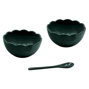 Temp-tations Woodland S/2 Ruffled Ramekins with Spoon