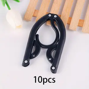 10pcs Portable Foldable Travel Clothes Hangers Set, Compact Clothing Rack for Travel, Camping, RV Luggage Organization