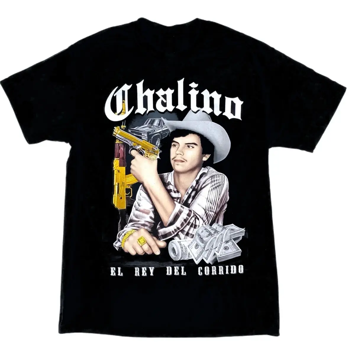 Chalino Sanchez Sports T-Shirt, Men's Short Sleeve Cotton Round Neck Streetwear Top