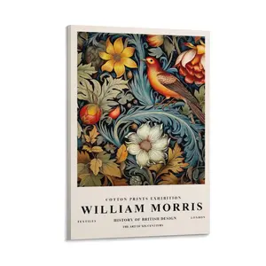 William Morris' Showcasing Vintage Designs with Bird And Animal's Motifs Poster. Ideal for Adorning Living Rooms And Bedrooms. Poster Canvas Wall Art For Bedroom Decor Bar Office Room Decor Gift