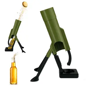 Mortar Bottle Opener, Beer Bottle Mortar Opener, 51mm Heavy Duty Sturdy Tactical Cap Launcher Hands-Free, Funny Beer Bottles Opener, Push down Cap Launcher For Home, Bar Utensils, Party, Desk Decor, Funny Gift for Men