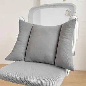Lumbar Pillow, Soft Polyester Waist Support Cushion for Office Chair, Sofa, Car, Ergonomic Back Pillow for Pain Relief, Solid Color Decorative Throw Pillow
