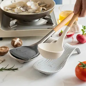1pc Silicone Spoon Rest, Kitchen Tool Holder Pad with Non-Slip Heat Resistant Design for Cooking Utensils Organization - Ideal Placement of Ladles and Tongs, Kitchenware