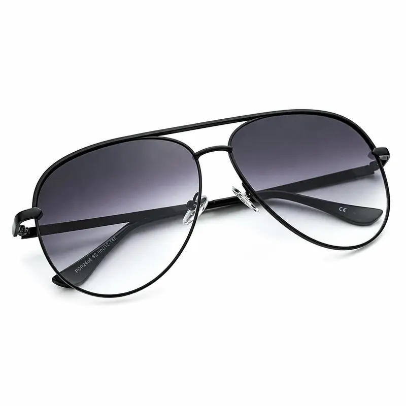 Women's Full Rim Metal Aviator Sunglasses - Female Modern Fashion Eyewear, Demi Gradient Tinted Lenses, Ombre Effect, UV Protection, Fashionable Design, Unisex Fit, Casual Glamorous Women's Sunglasses, Stylish Shades, Sun-Safe for Denim Dresses & Tees
