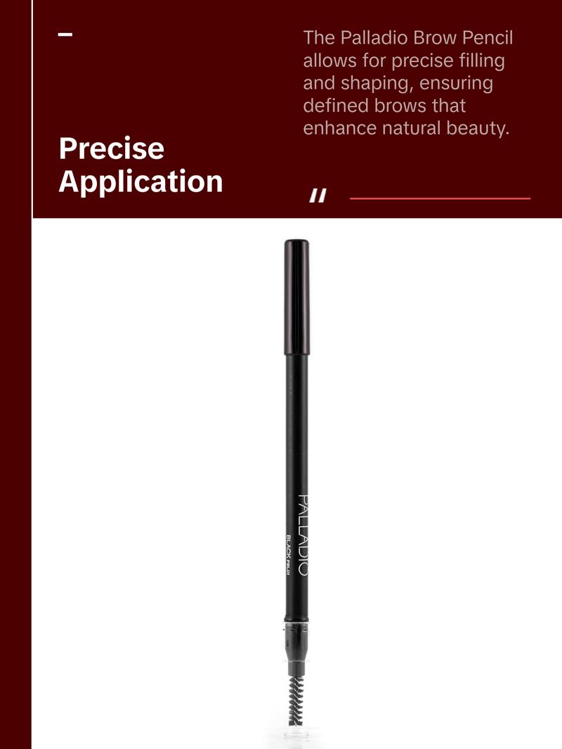 Palladio Brow Pencil - Dark Brown, Cosmetic, Ideal for Makeup and Daily Use