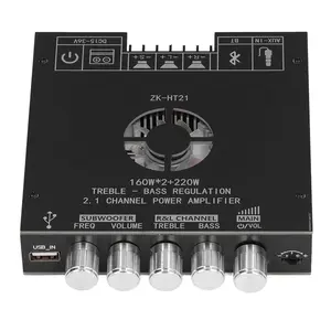 BT Amplifier Board,  2.1 Channel Treble Bass Regulation 160W x 2+220W Subwoofer Stereo Mini Audio Power Amplifier Module TDA7498E HiFi Chips,BT USB AUX Input DC 15-36V for DIY Home Speakers
