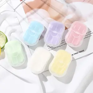 Portable Compact Soap Sheets Pack of 8 Boxes, Random Colors Mini Travel Size, Water Soluble Hand Wash Paper, Unique Scent for Outdoor Camping Hiking