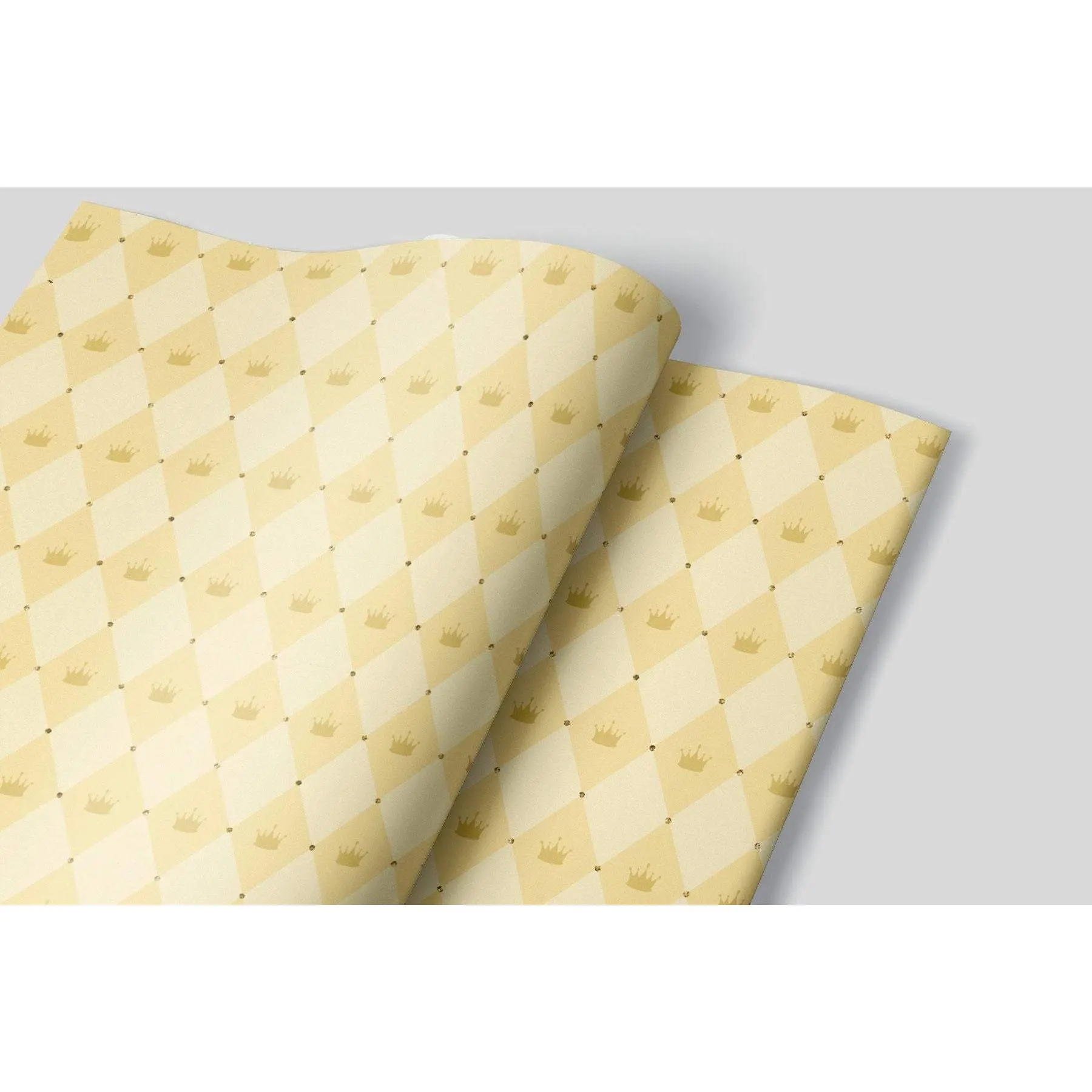 Yellow Princess Crown Wrapping Paper Set (3 Sheets, 20x29 in) - Ideal for Birthday and Holiday Gifts